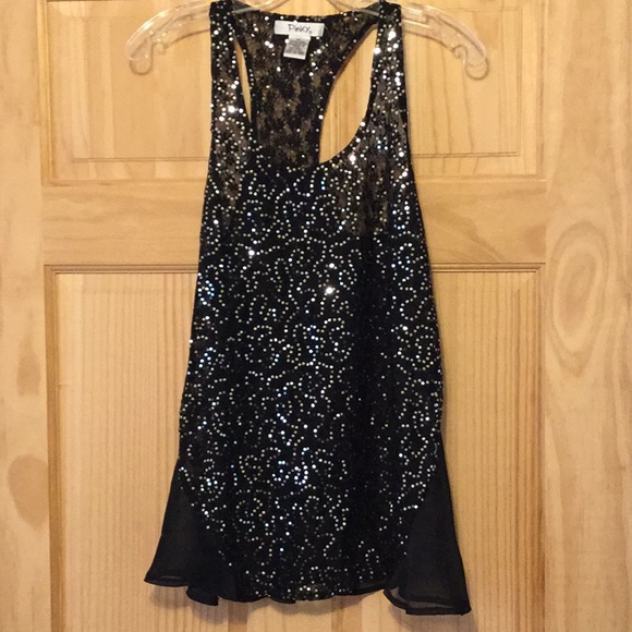 Tops - ❗️LAST chance❗️sheer racerback tank with sequins